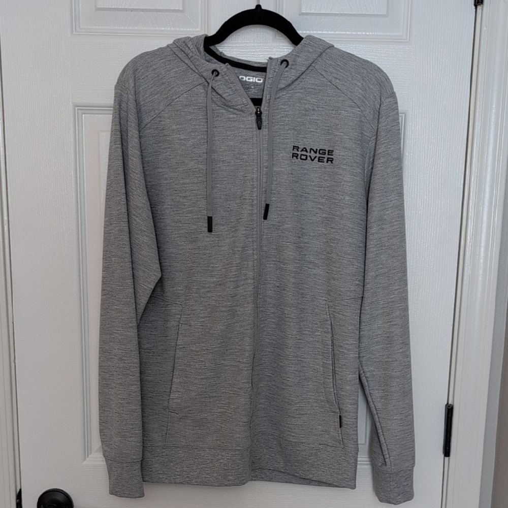 Range Rover Heather Gray Zip-Up Men's Hoodie